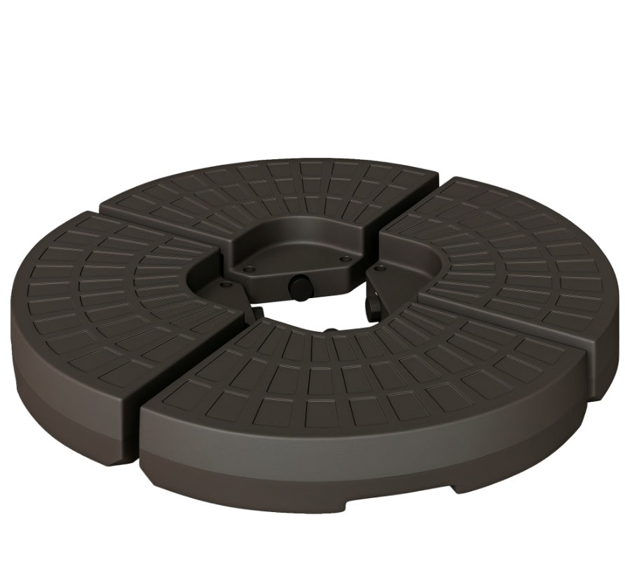 Cantilever Patio Umbrella Base Fan Shaped Weights With Handles Durable Material Coffee - DropOnline.co