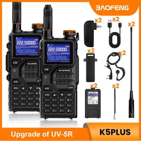 BAOFENG K5PLUS 10W Ham Radio Long Range  Upgraded Of UV-5R  Portable Handheld Walkie Talkies Long Distance, Two Way Radio With Copy Frequency, AM,USB-C Charging, NOAA Weather Receiver For Hunting, - DropOnline.co