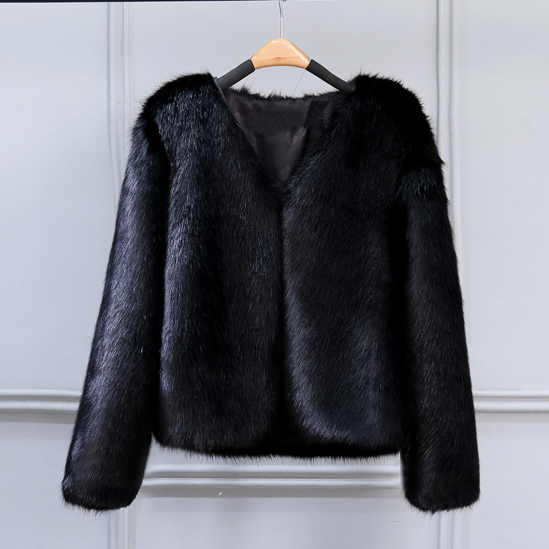 Fashionable imitation fox fur coat fur coat fur coat fur coat short style - DropOnline.co