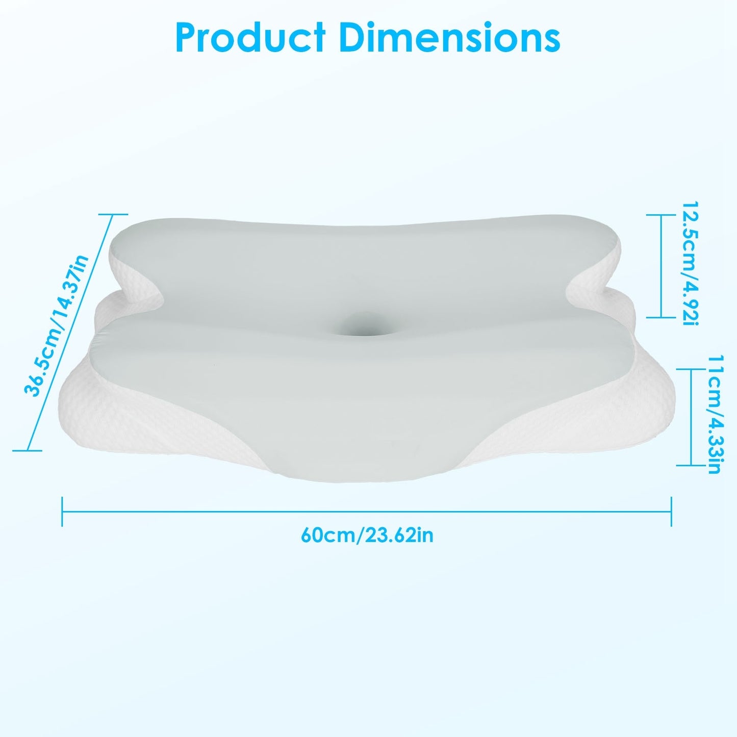 1Pc Orthopedic Memory Foam Pillow With Cooling Case Neck Support Pillow With Machine Washable Case For Side Back Stomach Sleepers - DropOnline.co