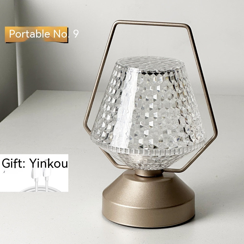 Metal Portable Ambience Light Bedroom Bedside Lamp Home Decor - DropOnline.co