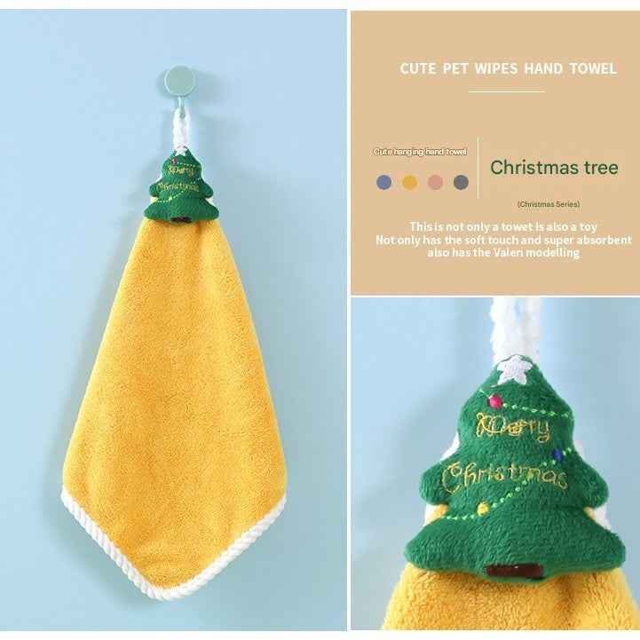Christmas Theme Hand Towel - 1pcs Holiday Bathroom Decor - DropOnline.co