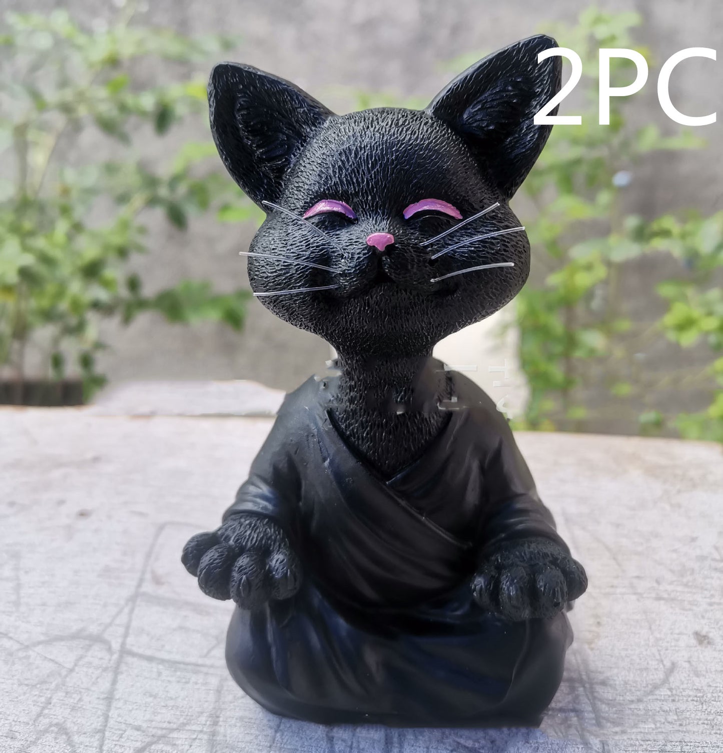 Whimsical Black Buddha Cat Figurine Meditation Yoga Collectible Happy Cat Decor Home Garden Decoration Garden Ornament - DropOnline.co