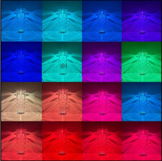 Romantic LED Rose Diamond Table Lamps For Bedroom Living Room Party Dinner Decor Creative Lights - DropOnline.co