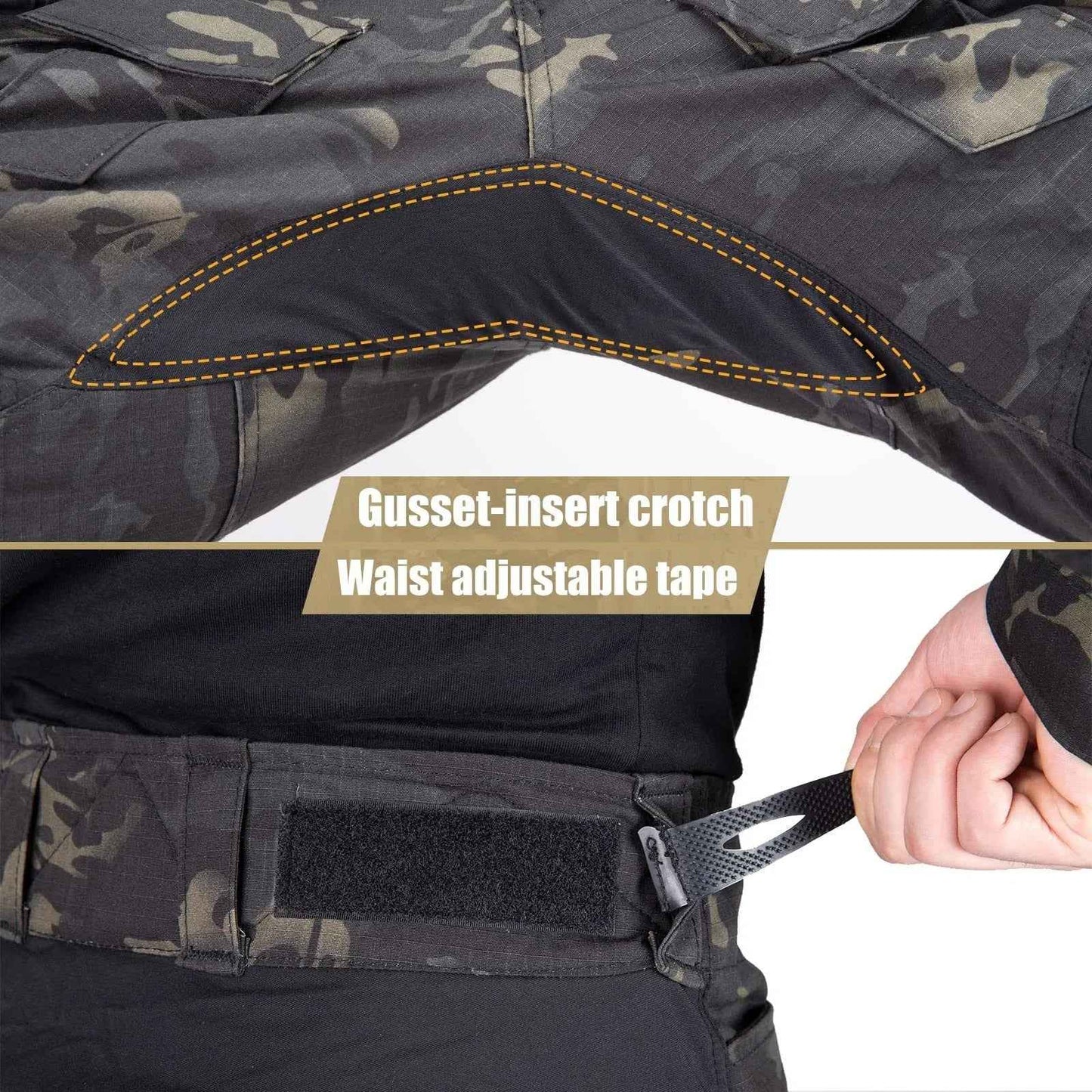 Men's Tactical Combat Pants - Military Cargo Trousers with Knee Pads