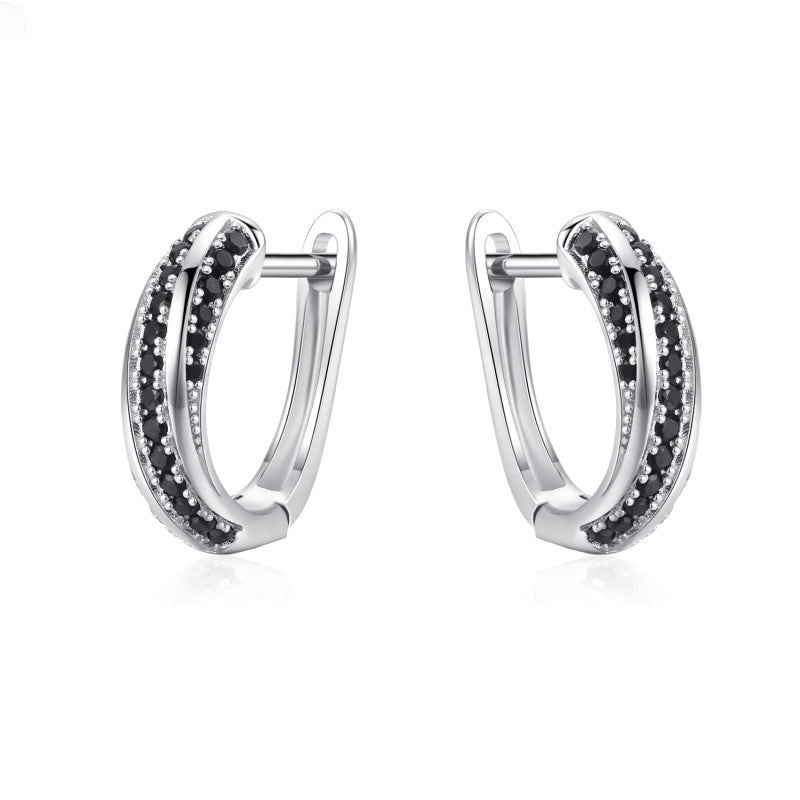 Copper Inlaid Zircon Women's Earrings Popular - DropOnline.co