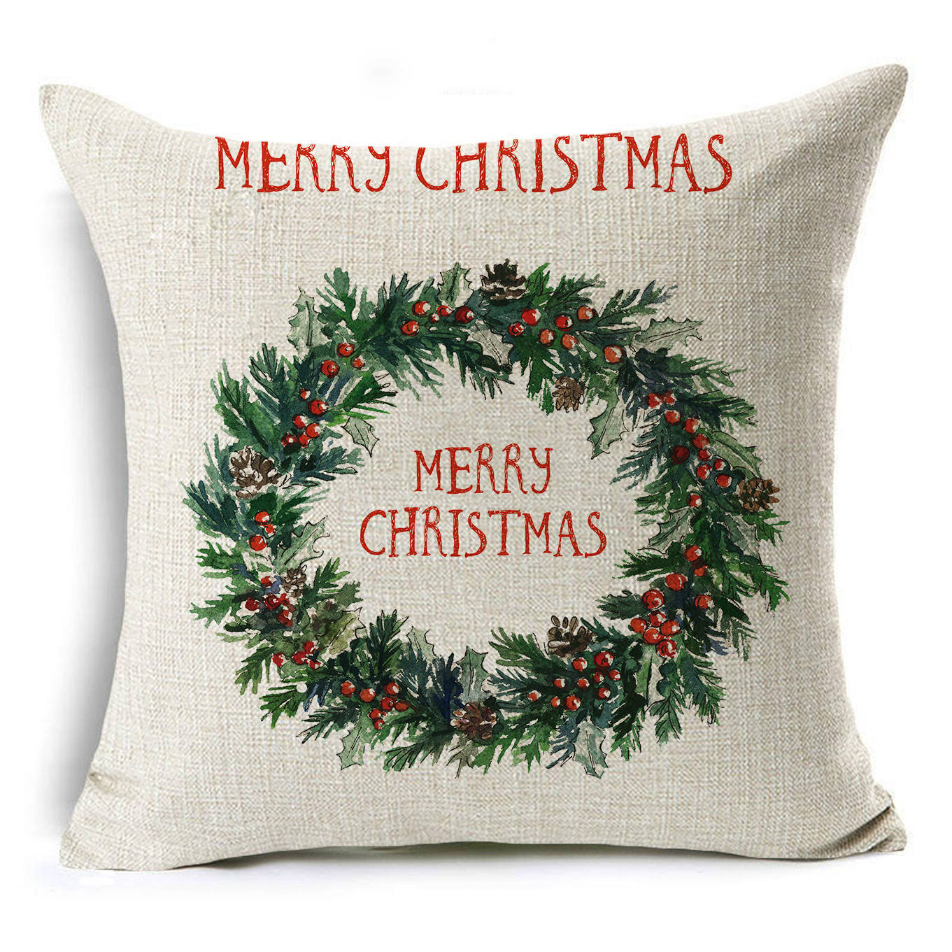 Colorful Christmas Linen Cushion Cover - DropOnline.co