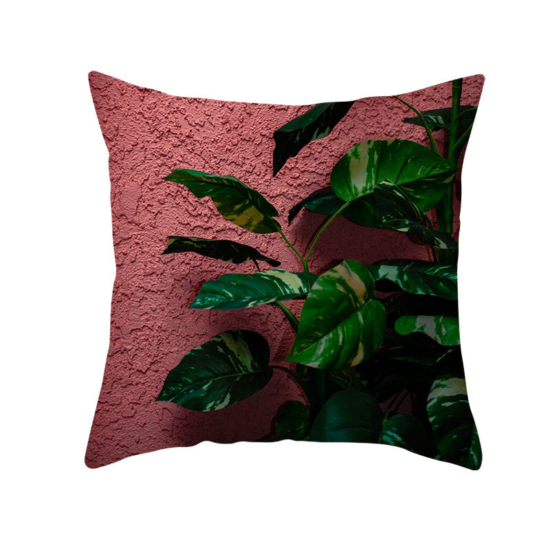 Light Tropical Plants Home Decor Peach Skin Fleece Pillowcase - DropOnline.co