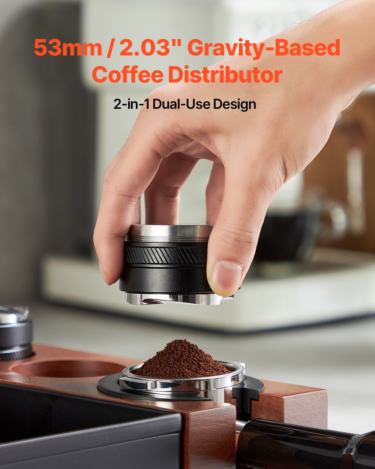 53mm Coffee Distributor 2-in-1 Adjustable Espresso Distributor For Home - DropOnline.co