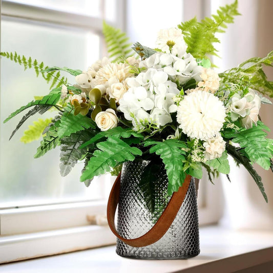 Artificial Fern Leaves Stem Green Cemetery Leaf Picks Wedding Flower Arrangements - DropOnline.co