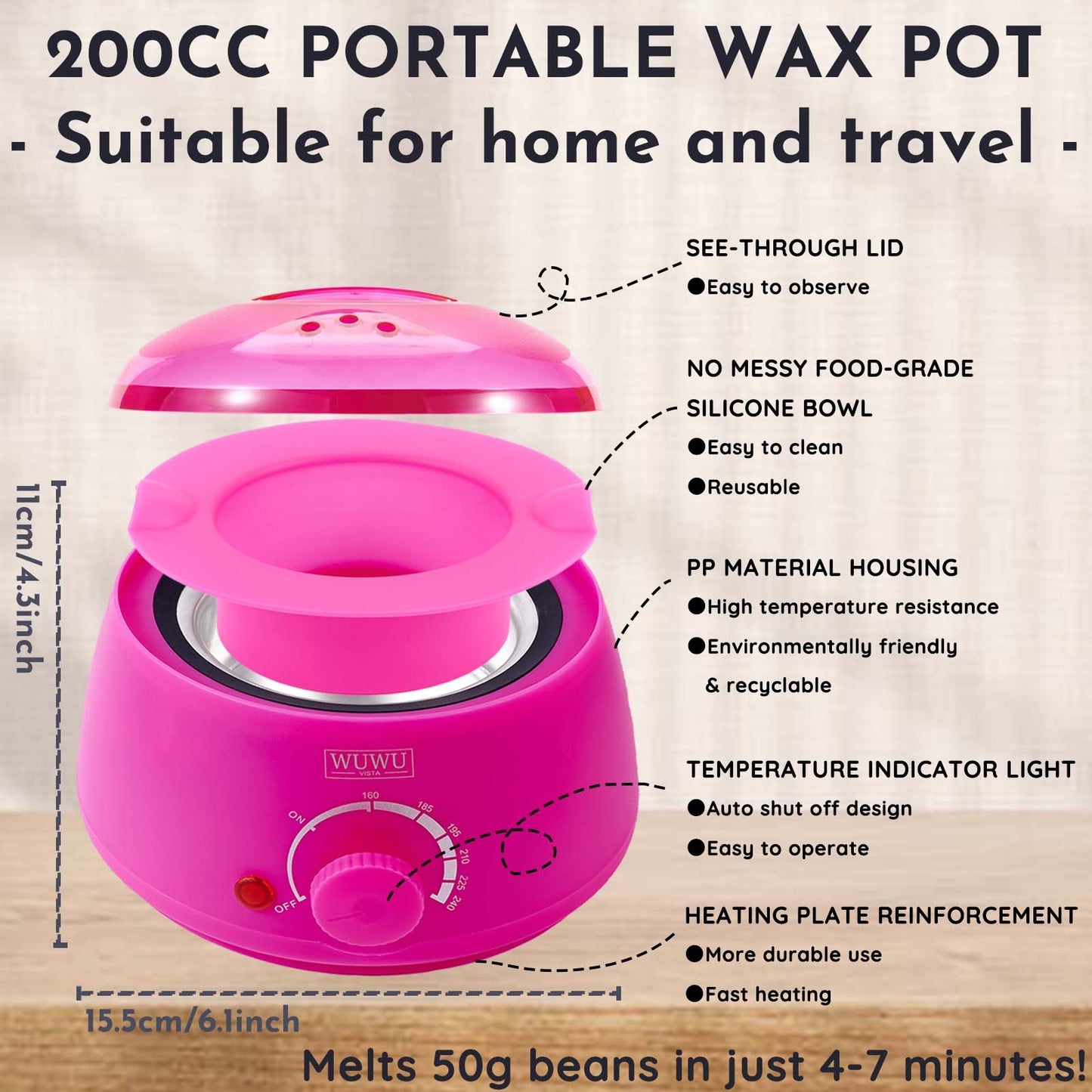 Waxing Kit WUWUVISTA 23 Items Hair Removal Wax Kit With Wax Warmer Waxing Beads For Face, Brazilian, Full Body, Bikini, Sensitiive Skin  Skin Suitable For Plugs Of American, European Specification - DropOnline.co