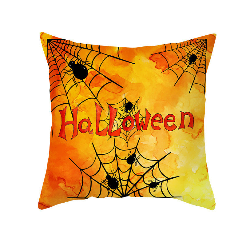 Halloween Pumpkin Letter Fleece Cushion Cover - DropOnline.co