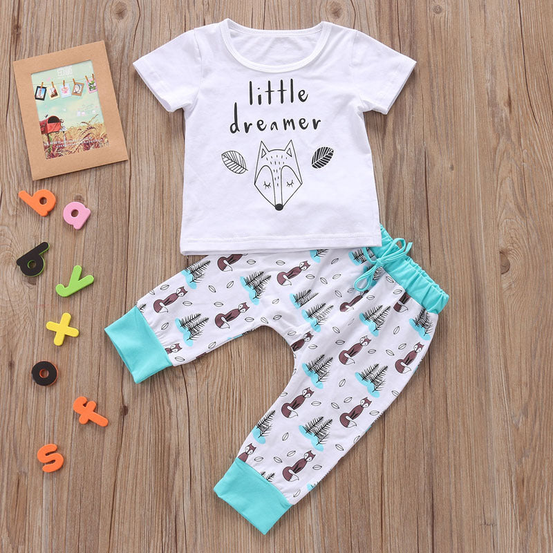 Newborn Baby Clothes Set - T-Shirt Tops & Pants Outfit for Boys & Girls - DropOnline.co