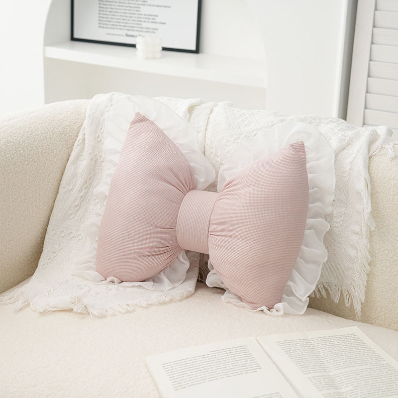Sweet Cute Butterfly-shaped Waist Pillow Office Bedroom Sofa Home Pillow Four Seasons Universal Pillow Lace Side Cushion - DropOnline.co