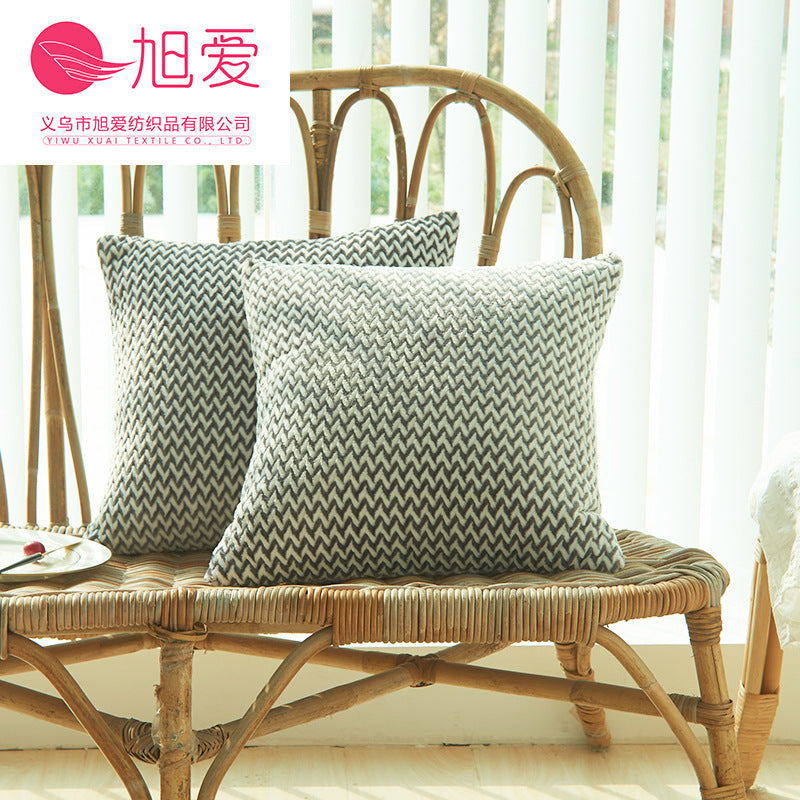 Herringbone Double-sided Plush Car Cushion Sofa Cushion - DropOnline.co