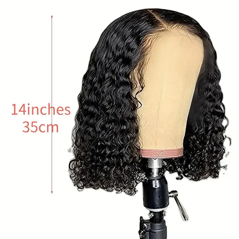 13x4x1 Lace Closed Synthetic Non-toxic Wig Short Bob Jerry Curly Hair Wig 14 Inch Non-adhesive Lace, 14 Inch Suitable For The Whole Scene - DropOnline.co