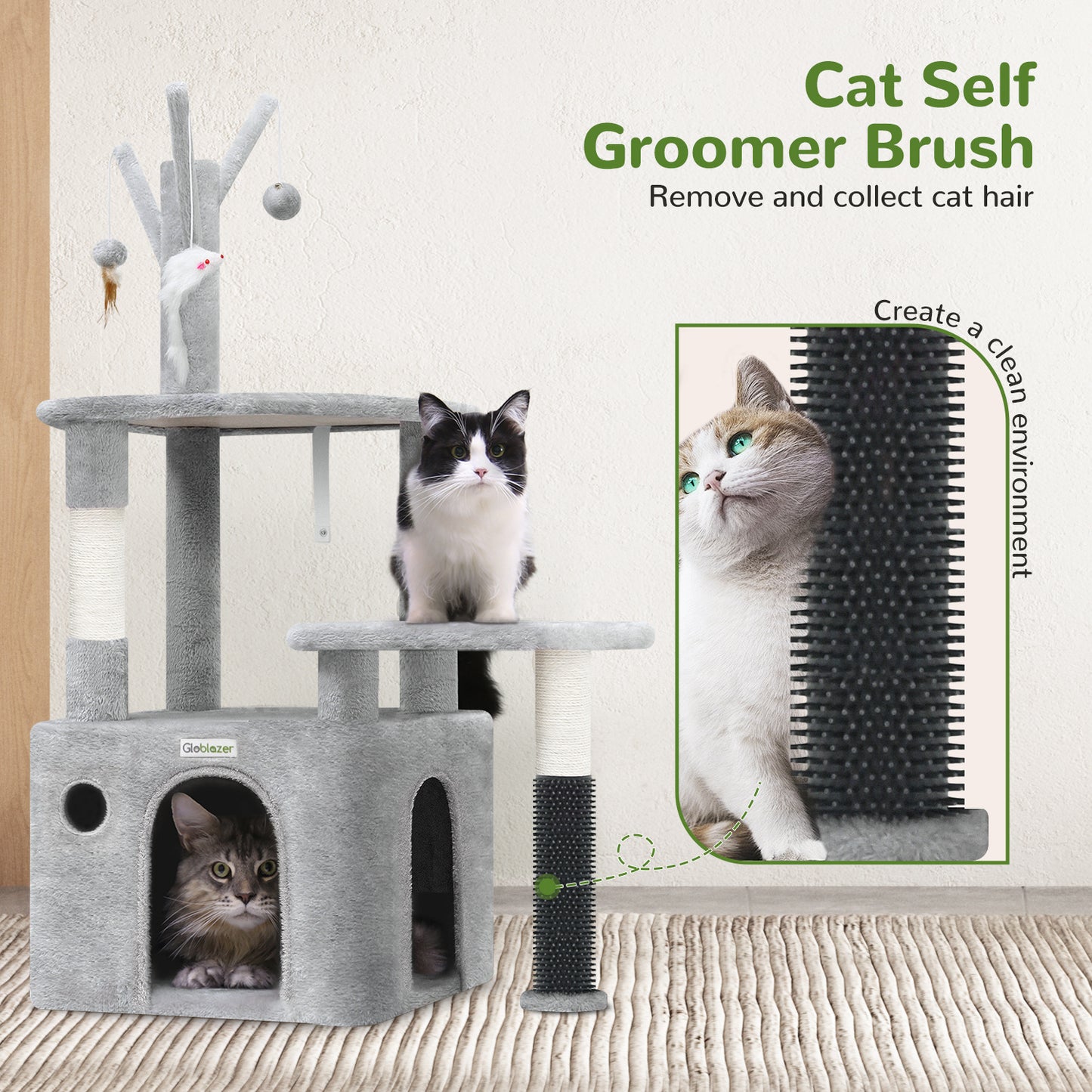 44 Inch Cat Climbing Frame Light Gray - DropOnline.co