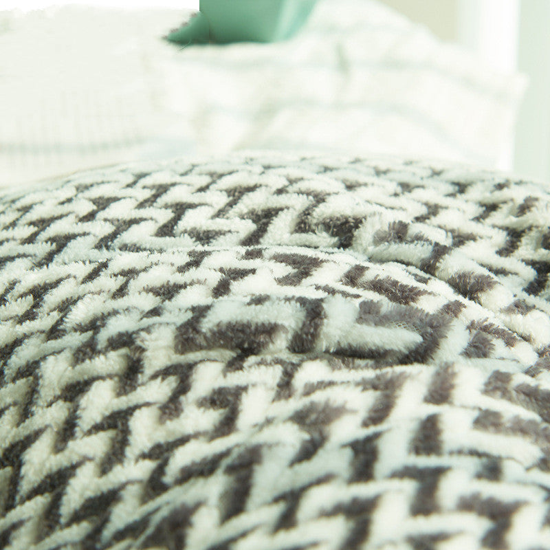 Herringbone Double-sided Plush Car Cushion Sofa Cushion - DropOnline.co