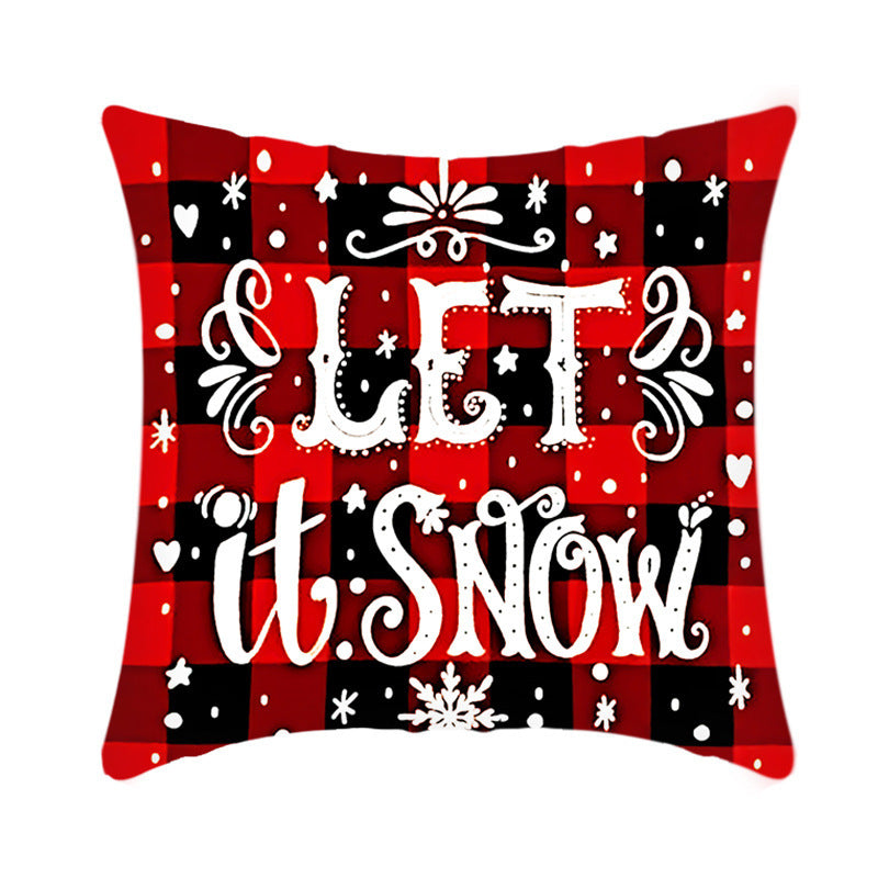 Merry Christmas Cushion Cover 45cm Elk Santa Claus Short Plush Sofa Pillow Cover Home Decor Pillowcase Christmas Decoration - DropOnline.co