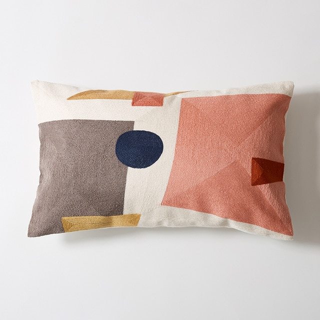 Embroidered cotton cushion - DropOnline.co