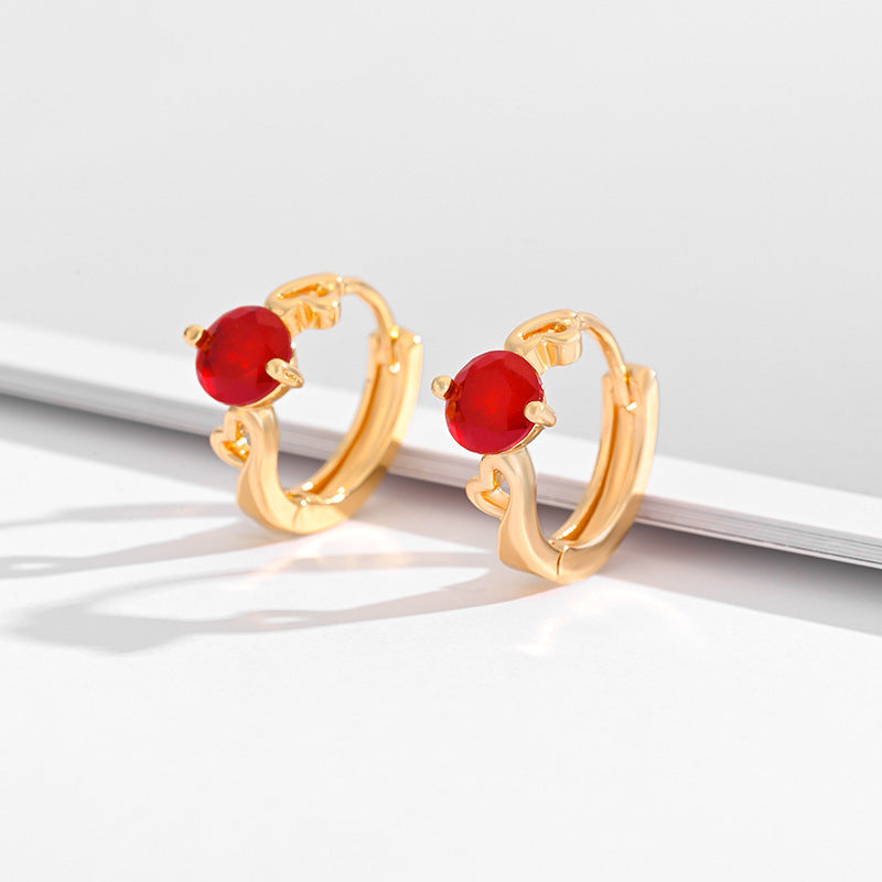 Fashion Multi-style Square Crystal Zircon Ornament Gold Plated Diamond Ear Ring - DropOnline.co