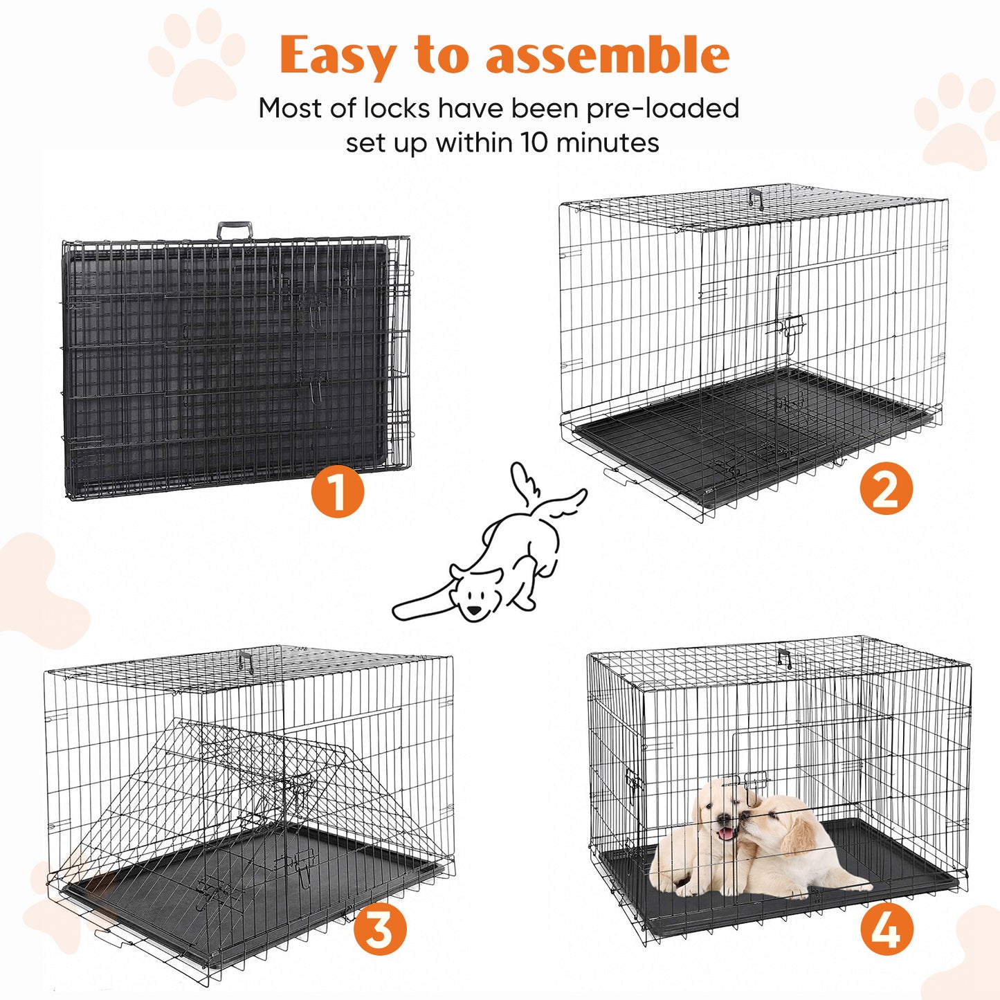 A Dog Cage With Two Doors - DropOnline.co