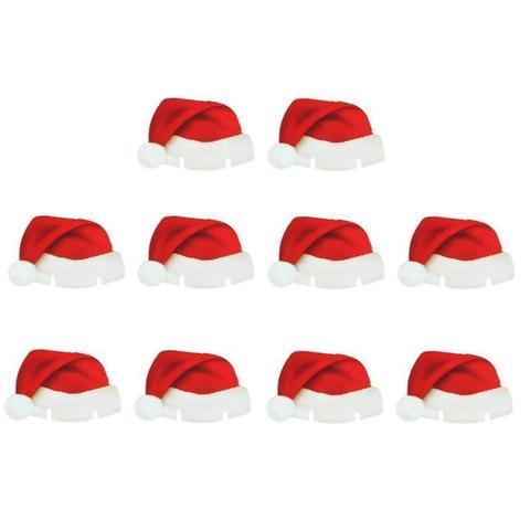10PcsLot Paper Red Christmas Hat Wine Champagne Tipple Cup Card Christmas Party Table Decor DIY Decorations For Home - DropOnline.co
