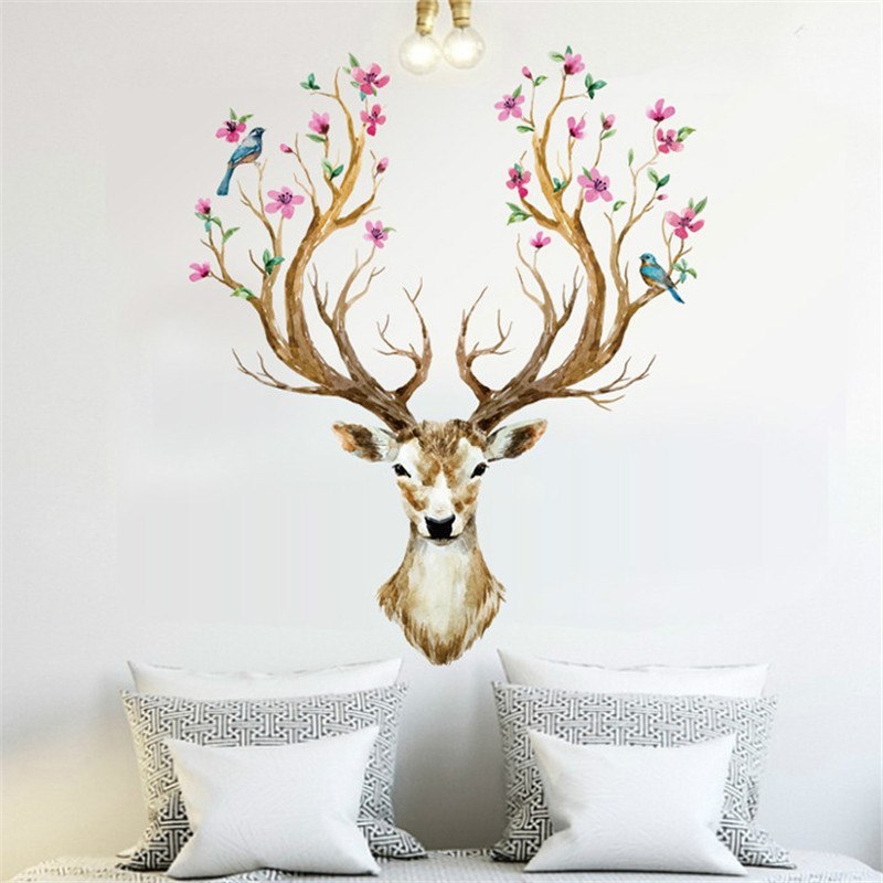 Sika Deer DIY Wall Stickers Wall Decor Art Decals For Kids Rooms Bedroom Living Room European Style Poster Unique Wall Sticker - DropOnline.co