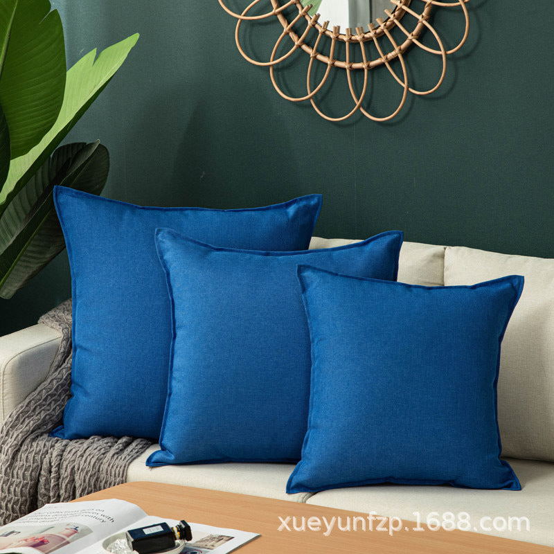 Solid Color Cushion Sofa Pillow White Blue Gray Coffee Color Purple Red Cushion Cover Waist Pillow - DropOnline.co