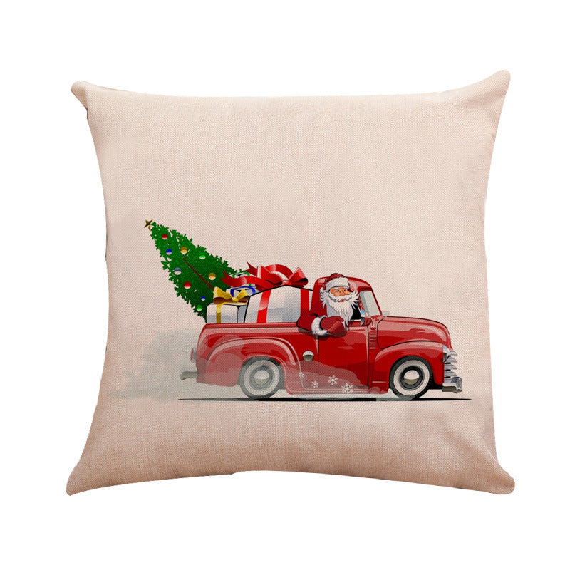 New Christmas Themed Linen Cushion Pillowcase - DropOnline.co