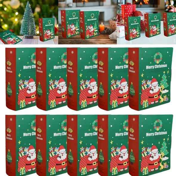 10 Pcs Christmas Candy Boxes - Merry Christmas Santa Xmas Tree Storybook Box - DropOnline.co