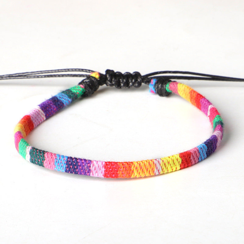 Hand Woven Rainbow Color Anklet Bohemian Style - DropOnline.co