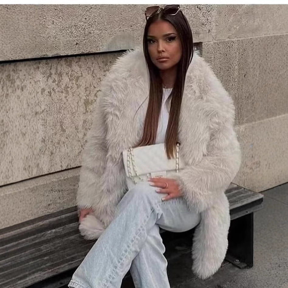 Artificial Fur Warm Coat Thick Coat Women - DropOnline.co
