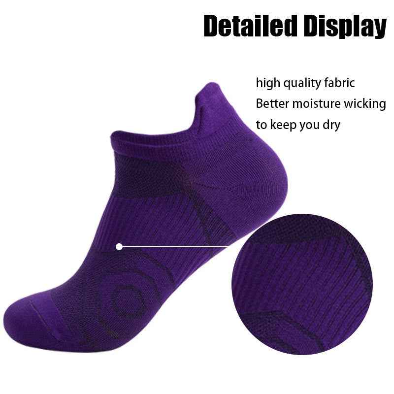 8 Pairs Women's Athletic Compression Running Socks - Low Cut Cushioned Anti-Odor