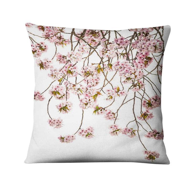 Floral Digital Print Pillowcase Green Plant Cushion Cover - DropOnline.co