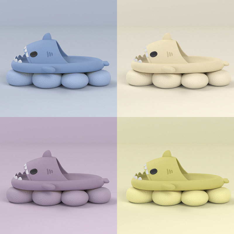Adult's Slippers Indoor Outdoor Funny Shark Cartoon - DropOnline.co