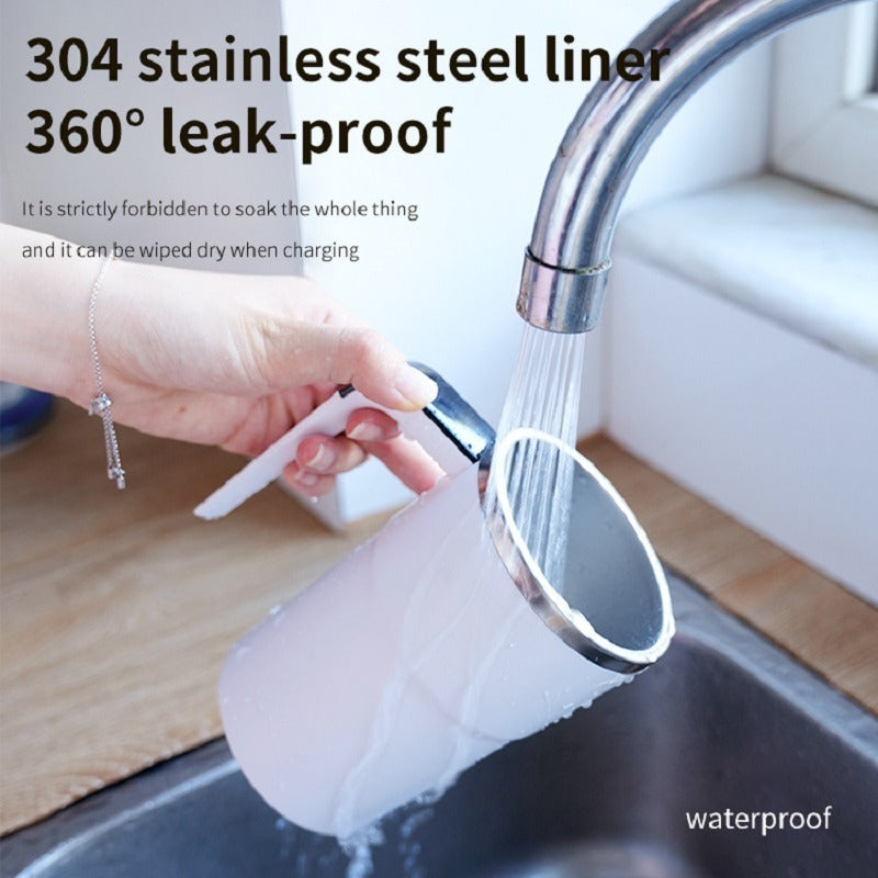 Automatic Coffee Stirring Cup, Stainless Steel Self-stirring Coffee Cup With Lid, Automatic Stirring, LED Intelligent Display Temperature - DropOnline.co