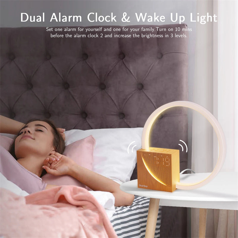 Bedside Lamp Touch Table Lamp With Natural Sounds, Desk Lamp With Alarm Clock, Touch Control 3 Levels Brightness Home Decor - DropOnline.co