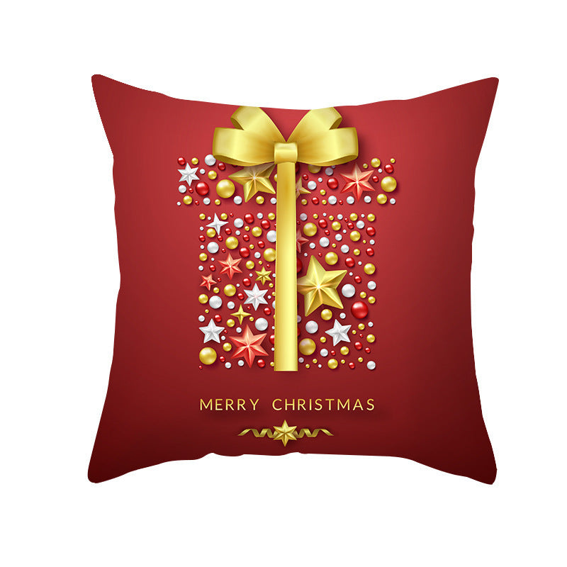 Cartoon Santa Claus Series Peach Skin Sofa Cushion Cover - Fun Christmas Holiday Decoration - DropOnline.co