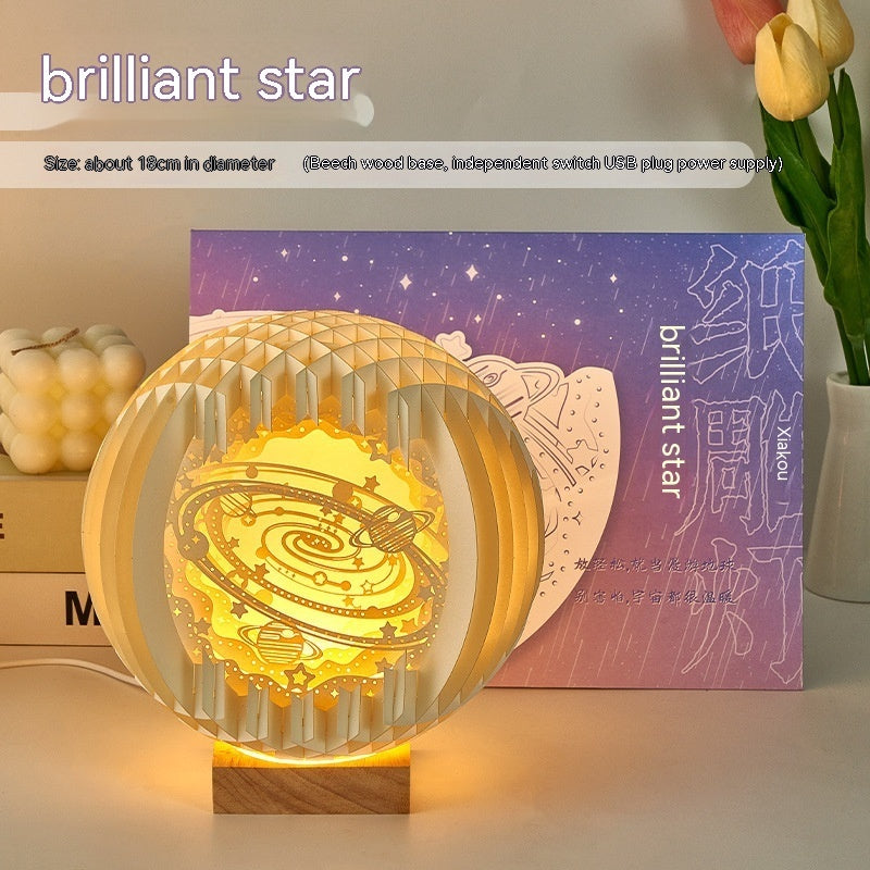 Paper Carving Creative Three-dimensional Small Night Lamp Creative Home Decor - DropOnline.co