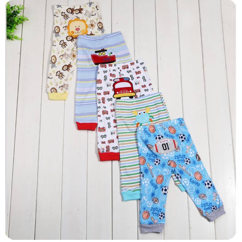 Children's Cartoon Print Leggings 5-Pack - Soft Cotton Pants for Kids - DropOnline.co