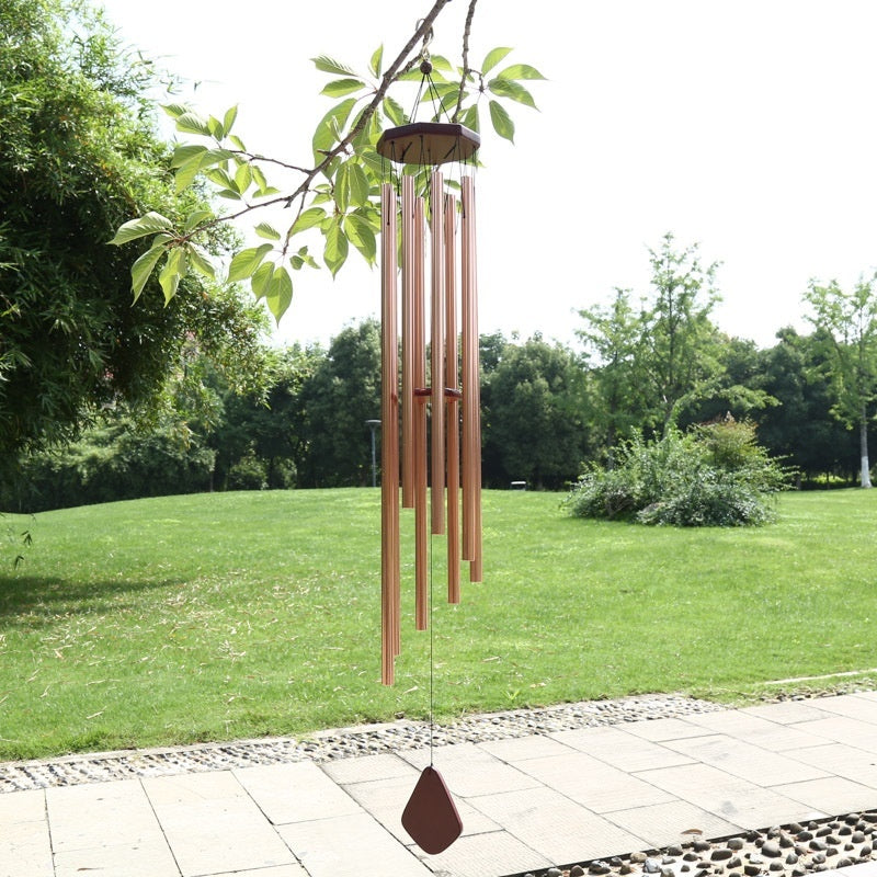 Classic Solid Wood Metal Multi-tube Wind Chimes Home Decoration - DropOnline.co