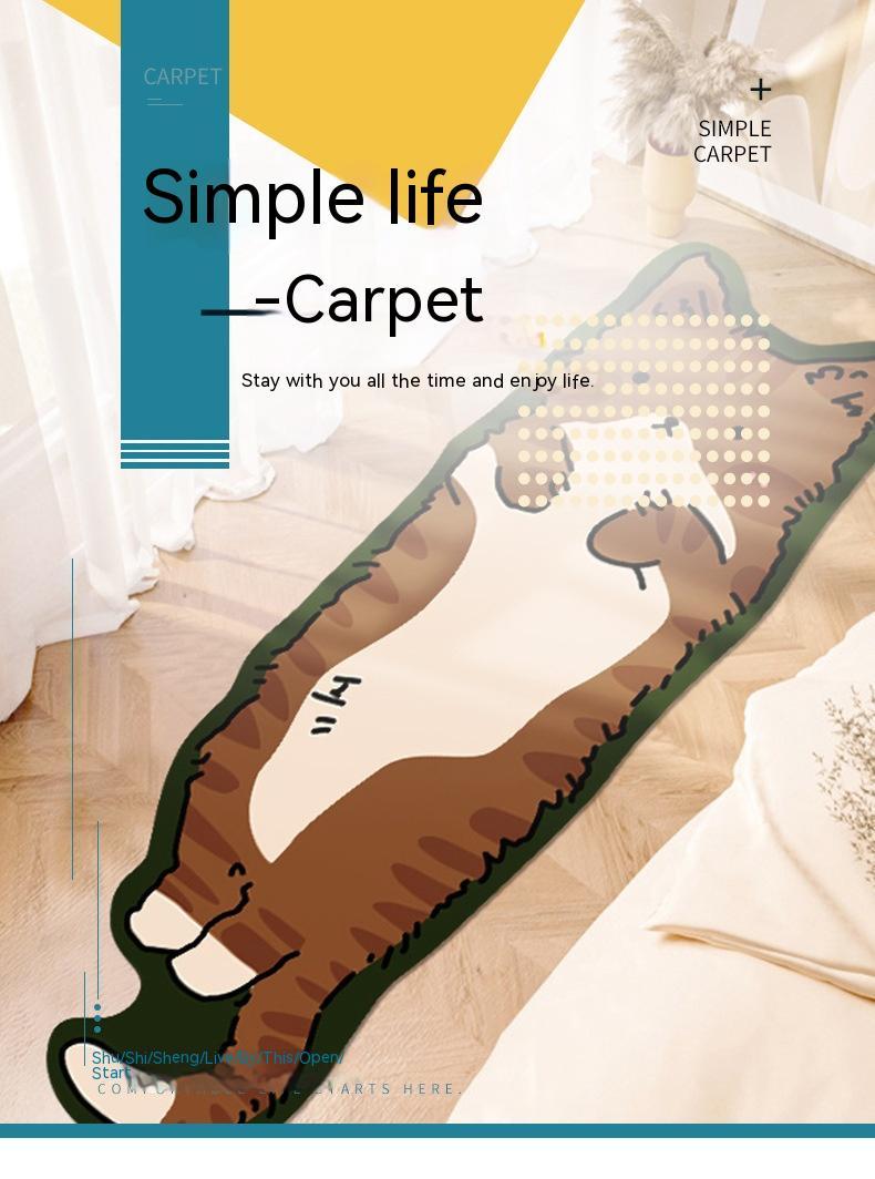 Cartoon Carpet Bedroom Bedside Blanket Window Cushion Washable Cashmere Room Foot Mat - DropOnline.co