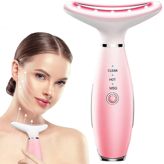 Facial And Neck Massager, Pink Neck Beauty Device - DropOnline.co