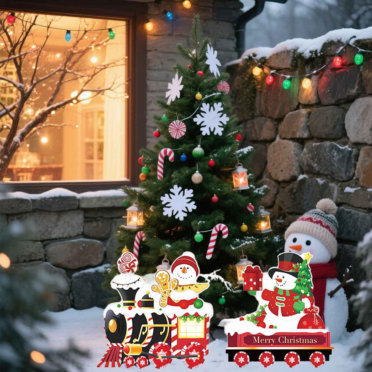 Christmas Yard Signs with Stakes - 4 Pack Holiday Lawn Decoration Set - DropOnline.co