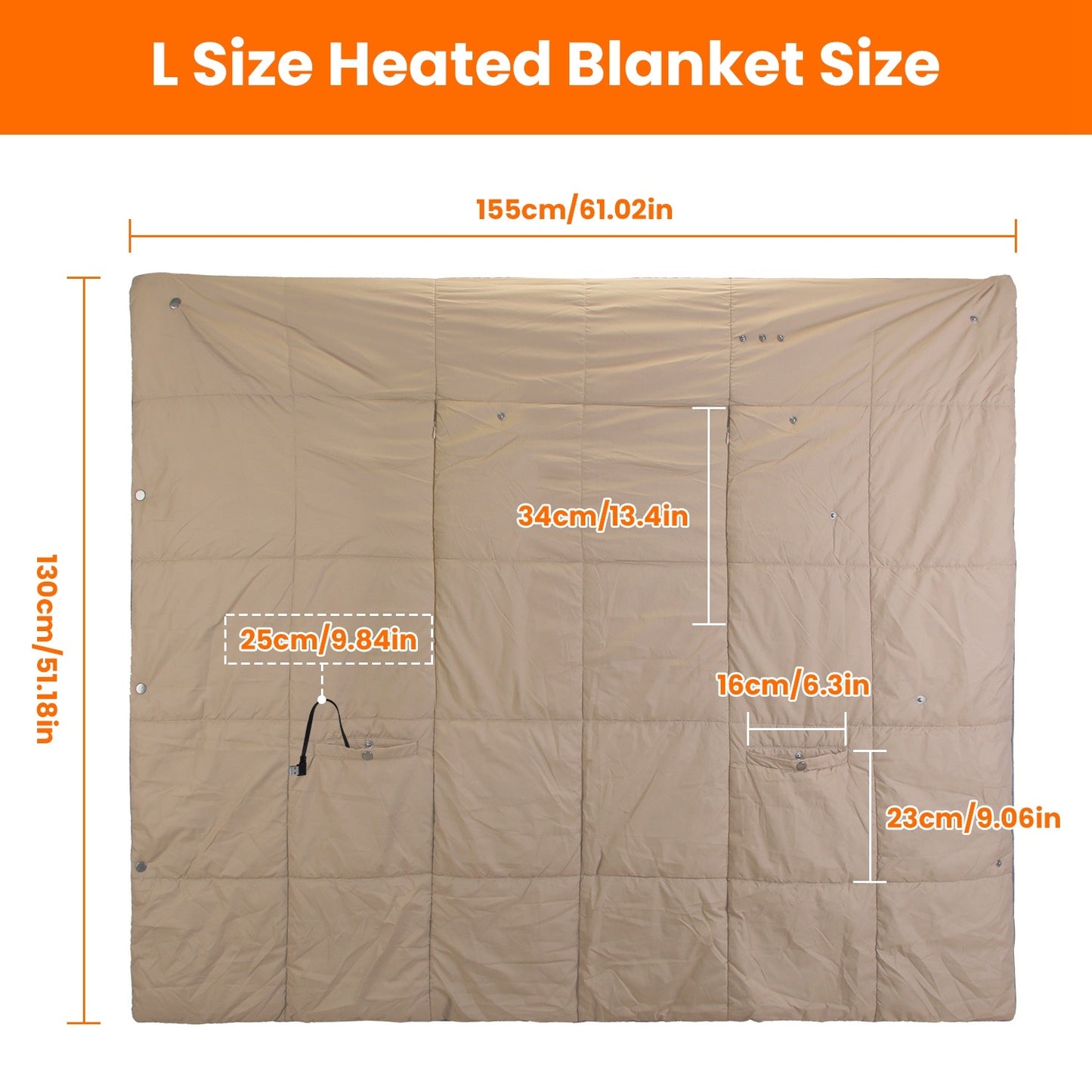 USB Heated Blanket - Electric Heated Poncho Shawl with 3 Heating Levels & 6 Zones - DropOnline.co