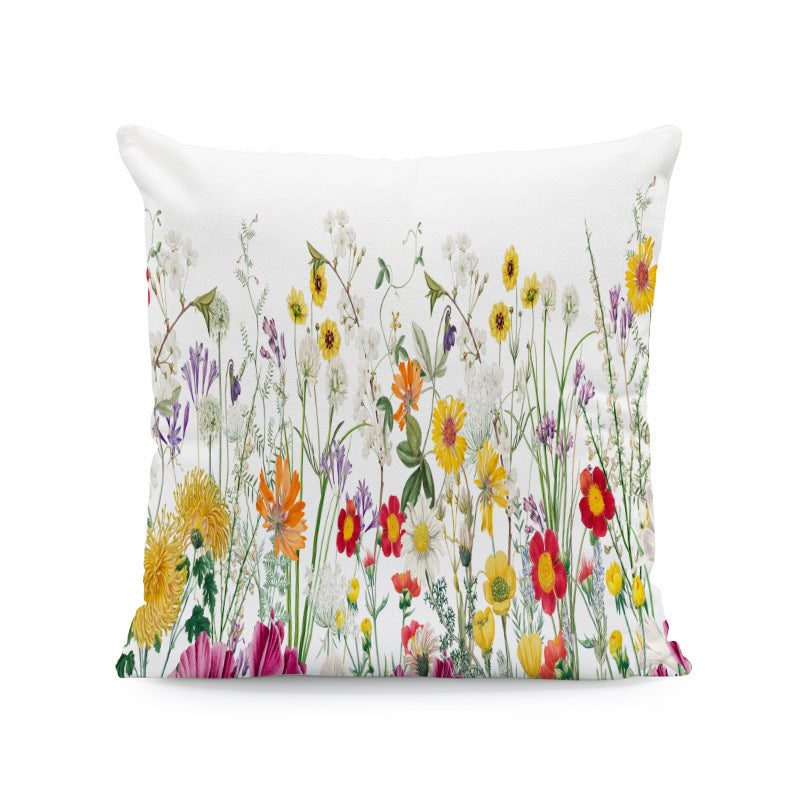 Ink-painting Plum Blossom Yellow Flower Sofa Cushion Cover Without Pillow Core - DropOnline.co