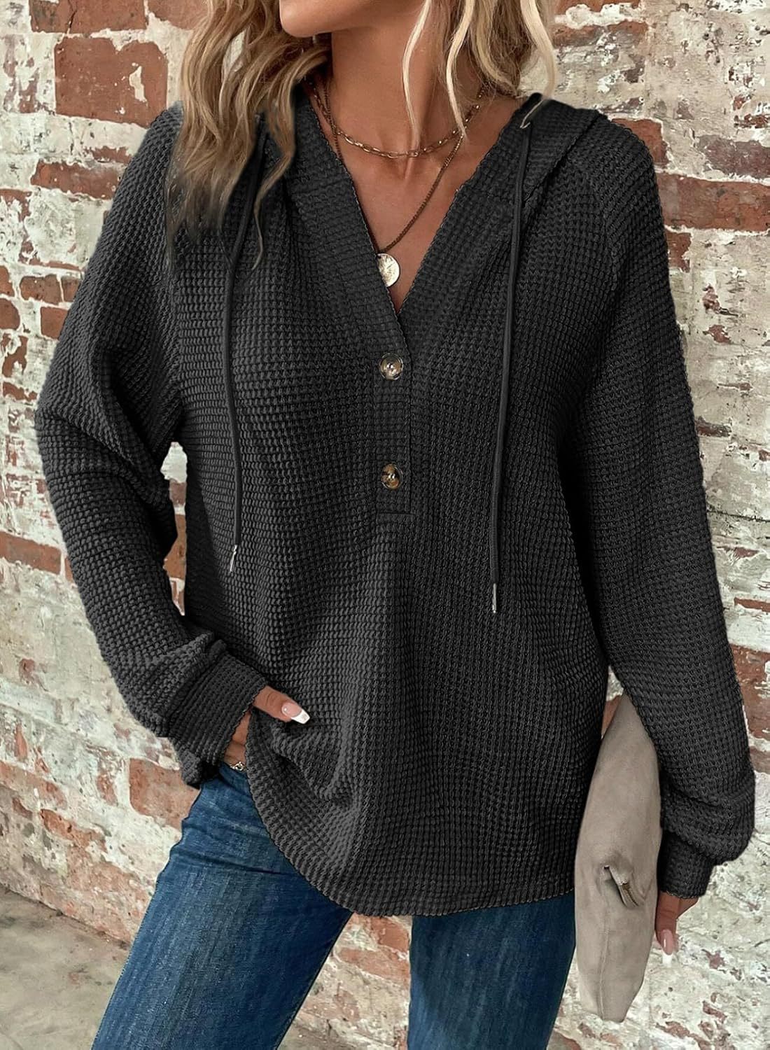 Women's V-Neck Long Sleeve Pullover Sweater - Casual Sports Style - DropOnline.co
