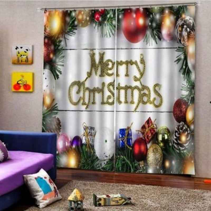 Christmas Pattern Home Decoration - Living Room Bedroom Window Curtains - DropOnline.co