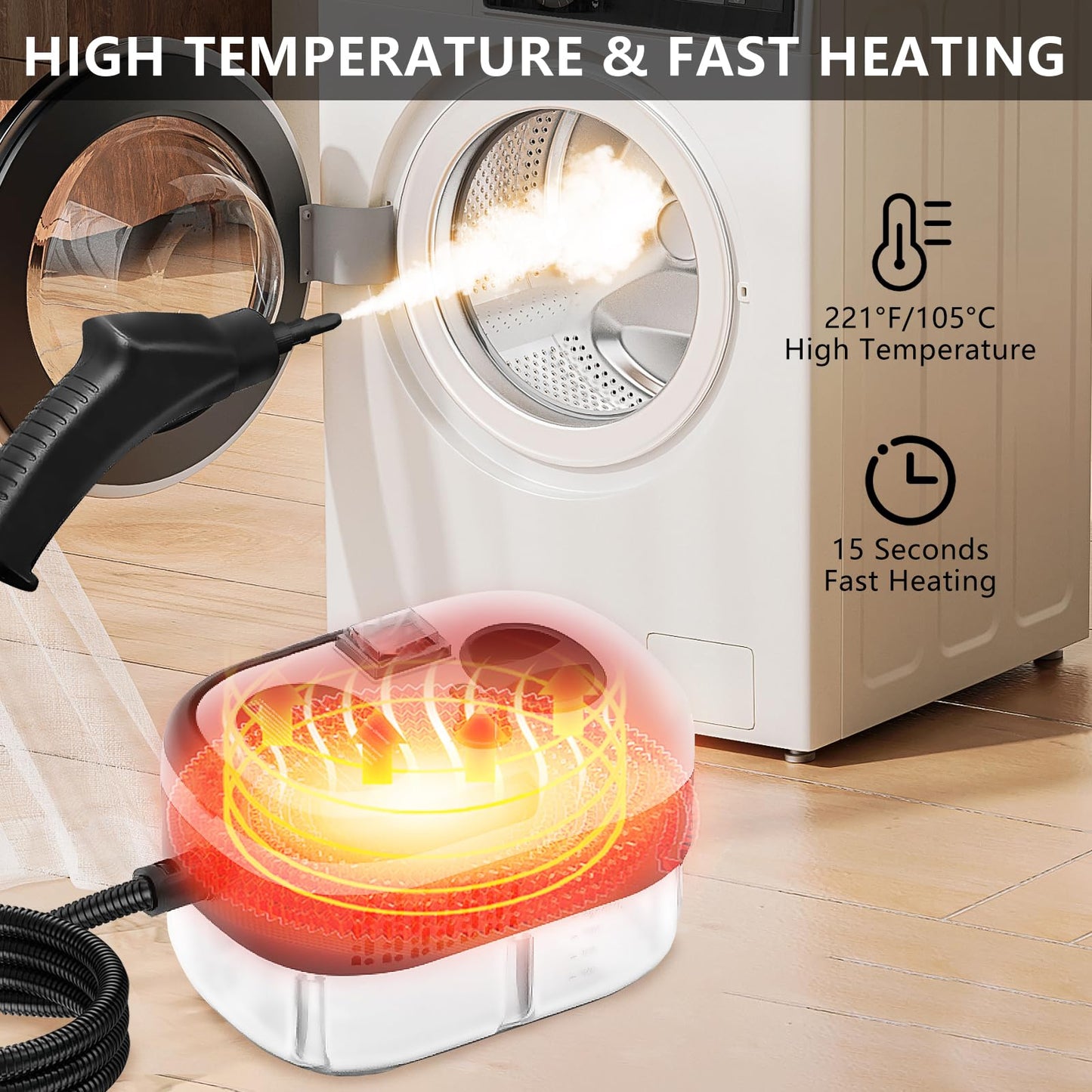 2500W Handheld Steam Cleaner - High-Pressure Multi-Surface Cleaning System